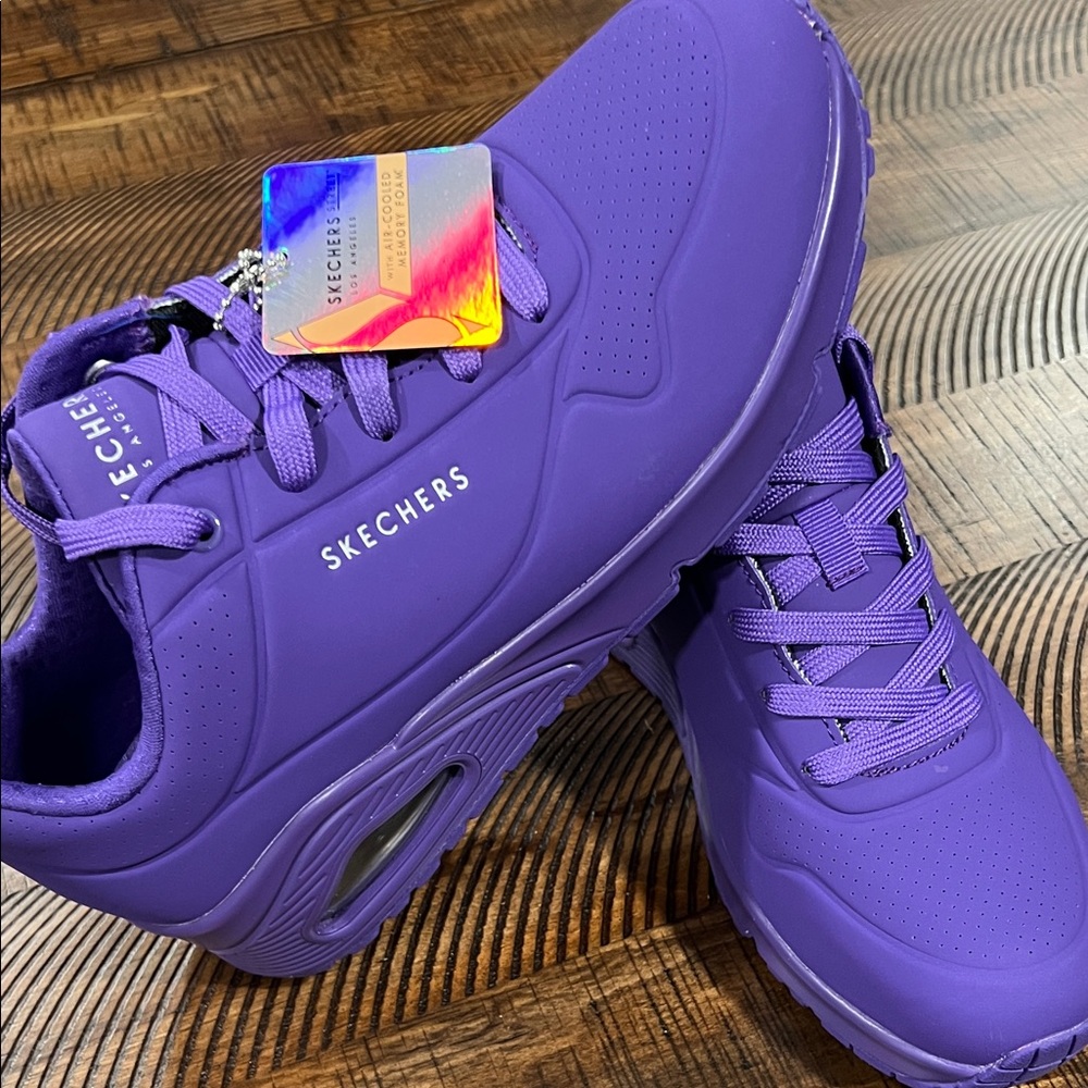 Skechers Vivid Purple Athletic Shoes - Picture 2 of 8